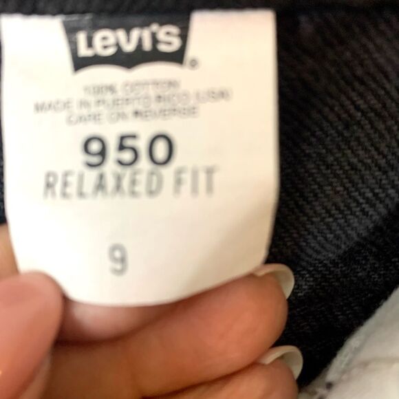 Vintage Levi’s 950 Relaxed Fit High Rise Denim Shorts Orange Tab - Picture 6 of 9